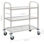 Carrito de cocina de 3 alturas 95x45x83,5 cm acero inoxidable de vidaXL, Carros de cocina y comedor - Ref: Foro24-50915, Prec...