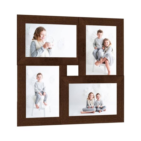 Marco de fotos collage foto de 4x(13x18 cm) marrón oscuro MDF de vidaXL, Marcos para fotos - Ref: Foro24-332771, Precio: 18,8...