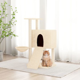 Rascador para gatos con postes de sisal crema 96 cm en Mobiliario para gatos | Comprar online en Foru.es
