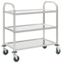 Carrito de cocina de 3 alturas 96,5x55x90 cm acero inoxidable de vidaXL, Carros de cocina y comedor - Ref: Foro24-50914, Prec...