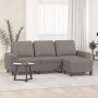 Sofá de 3 plazas con taburete de tela gris taupe 180 cm en Sofás | Comprar online en Foru.es