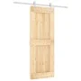 Puerta corredera con herrajes madera maciza de pino 80x210 cm de vidaXL, Puertas - Ref: Foro24-3203013, Precio: 192,40 €, Des...