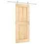 Puerta corredera con herrajes madera maciza de pino 85x210 cm de vidaXL, Puertas - Ref: Foro24-3203014, Precio: 195,21 €, Des...