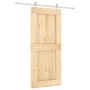 Puerta corredera con herrajes madera maciza de pino 90x210 cm de vidaXL, Puertas - Ref: Foro24-3203015, Precio: 202,88 €, Des...