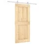 Schiebetür mit Beschlägen aus massivem Kiefernholz, 90 x 210 cm von vidaXL, Türen - Ref: Foro24-3203015, Preis: 199,00 €, Rab...