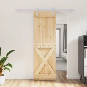 Puerta corredera con herrajes madera maciza de pino 70x210 cm de vidaXL, Puertas - Ref: Foro24-3203016, Precio: 167,73 €, Des...