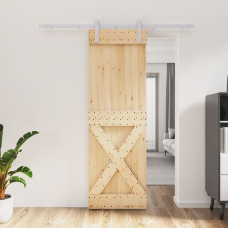 Puerta corredera con herrajes madera maciza de pino 70x210 cm de vidaXL, Puertas - Ref: Foro24-3203016, Precio: 171,53 €, Des...