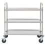 Carrito de cocina de 3 alturas 96,5x55x90 cm acero inoxidable de vidaXL, Carros de cocina y comedor - Ref: Foro24-50914, Prec...
