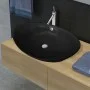 Luxury black ceramic oval sink with drain, 59 x 38.5 cm by vidaXL, Sinks - Ref: Foro24-140680, Price: 67,99 €, Discount: %