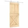 Schiebetür mit Beschlägen aus massivem Kiefernholz, 90 x 210 cm von vidaXL, Türen - Ref: Foro24-3203019, Preis: 199,01 €, Rab...