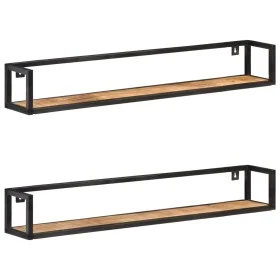 Estantes de pared 2 unidades 120 cm madera de mango rugosa de vidaXL, Estantes y estanterías - Ref: Foro24-320673, Precio: 10...