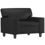 Sillón con taburete cuero sintético negro 60 cm en Sofás | Comprar online en Foru.es
