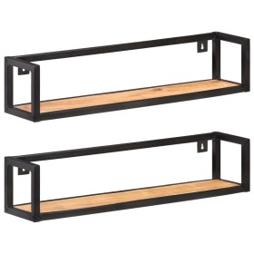 Estantes de pared 2 unidades 80 cm madera maciza acacia de vidaXL, Estantes y estanterías - Ref: Foro24-320672, Precio: 80,77...
