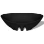Lavabo Oval de cerámica negra de lujo con desagüe, 59 x 38,5 cm de vidaXL, Lavabos - Ref: Foro24-140680, Precio: 84,89 €, Des...