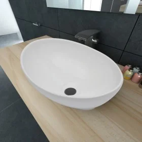 Lavabo ovalado de cerámica blanco 40x33 cm de vidaXL, Lavabos - Ref: Foro24-140674, Precio: 55,82 €, Descuento: %