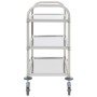 Carrito de cocina de 3 alturas 96,5x55x90 cm acero inoxidable de vidaXL, Carros de cocina y comedor - Ref: Foro24-50914, Prec...