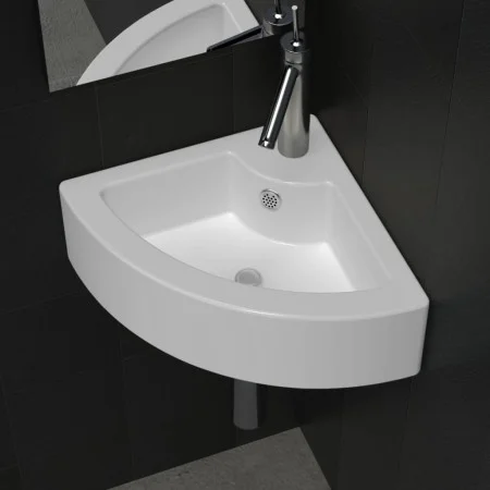 White washbasin with overflow 45x32x12.5 cm by vidaXL, Sinks - Ref: Foro24-140697, Price: 77,44 €, Discount: %