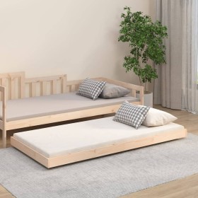 Estructura de cama madera maciza de pino 90x190 cm de vidaXL, Camas y somieres - Ref: Foro24-823504, Precio: 82,90 €, Descuen...