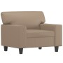 Sillón con taburete cuero sintético color capuchino 60 cm en Sofás | Comprar online en Foru.es