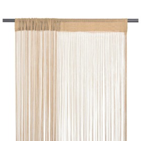 Cortinas de flecos 2 piezas 100x250 cm beige de vidaXL, Cortinas y visillos - Ref: Foro24-132404, Precio: 17,32 €, Descuento: %