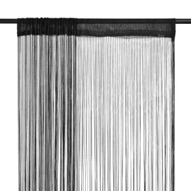 Cortinas de flecos 2 piezas 140x250 cm negras de vidaXL, Cortinas y visillos - Ref: Foro24-132401, Precio: 26,10 €, Descuento: %