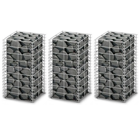 Cestas de muro de gaviones alambre galvanizado 25x25x50cm 3 uds de vidaXL, Paneles de vallas - Ref: Foro24-141044, Precio: 35...