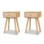Mesitas de noche 2 uds madera maciza de pino marrón 40x30x61cm de vidaXL, Mesitas de noche - Ref: Foro24-244742, Precio: 103,...