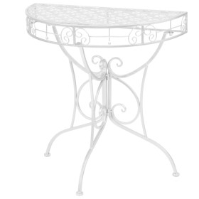 Mesa auxiliar vintage metal semicircular 72x36x74 cm plateada de vidaXL, Mesas auxiliares - Ref: Foro24-245929, Precio: 76,48...