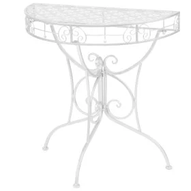 Vintage semicircular metal side table 72x36x74 cm silver by vidaXL, Side tables - Ref: Foro24-245929, Price: 75,98 €, Discoun...