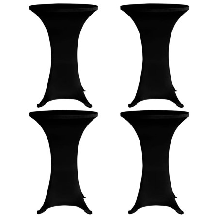 Mantel elástico para mesa alta 4 unidades negro Ø80 cm de vidaXL, Fundas - Ref: Foro24-279073, Precio: 46,26 €, Descuento: %