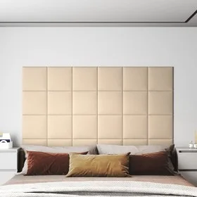 Paneles de pared 12 uds tela color crema 30x30 cm 1,08 m² by vidaXL, Wall covering - Ref: Foro24-343788, Price: 44,35 €, Disc...
