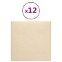Paneles de pared 12 uds tela color crema 30x30 cm 1,08 m² de vidaXL, Recubrimiento de paredes - Ref: Foro24-343788, Precio: 4...