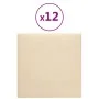 Paneles de pared 12 uds tela color crema 30x30 cm 1,08 m² de vidaXL, Recubrimiento de paredes - Ref: Foro24-343788, Precio: 4...