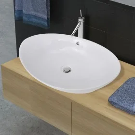 Lavabo ovalado y orificio desbordamiento cerámica 59x38,5 cm de vidaXL, Lavabos - Ref: Foro24-140679, Precio: 85,50 €, Descue...