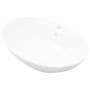 Lavabo de cerámica ovalado con orificio de grifo y rebosadero de vidaXL, Lavabos - Ref: Foro24-140678, Precio: 93,81 €, Descu...