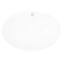 Lavabo de cerámica ovalado con orificio de grifo y rebosadero de vidaXL, Lavabos - Ref: Foro24-140678, Precio: 93,81 €, Descu...