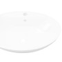 Lavabo de cerámica ovalado con orificio de grifo y rebosadero de vidaXL, Lavabos - Ref: Foro24-140678, Precio: 93,81 €, Descu...