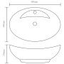 Lavabo de cerámica ovalado con orificio de grifo y rebosadero de vidaXL, Lavabos - Ref: Foro24-140678, Precio: 93,81 €, Descu...