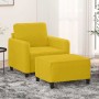 Sillón con taburete terciopelo amarillo 60 cm en Sofás | Comprar online en Foru.es