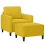 Sillón con taburete terciopelo amarillo 60 cm en Sofás | Comprar online en Foru.es