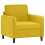 Sillón con taburete terciopelo amarillo 60 cm en Sofás | Comprar online en Foru.es