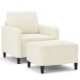 Sillón con taburete terciopelo crema 60 cm en Sofás | Comprar online en Foru.es