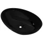 Lavabo ovalado de cerámica negro 40x33 cm de vidaXL, Lavabos - Ref: Foro24-140675, Precio: 55,39 €, Descuento: %