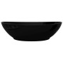 Lavabo ovalado de cerámica negro 40x33 cm de vidaXL, Lavabos - Ref: Foro24-140675, Precio: 58,55 €, Descuento: %