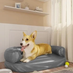 Cama para perros de espuma cuero sintético gris 75x53 cm de vidaXL, Camas para perros - Ref: Foro24-171317, Precio: 58,35 €, ...