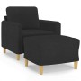 Sillón con taburete tela negro 60 cm en Sofás | Comprar online en Foru.es