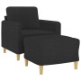 Sillón con taburete tela negro 60 cm en Sofás | Comprar online en Foru.es