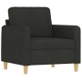 Sillón con taburete tela negro 60 cm en Sofás | Comprar online en Foru.es