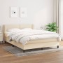 Cama box spring con colchón tela color crema 140x190 cm de vidaXL, Camas y somieres - Ref: Foro24-3126162, Precio: 410,73 €, ...