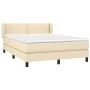 Cama box spring con colchón tela color crema 140x190 cm de vidaXL, Camas y somieres - Ref: Foro24-3126162, Precio: 402,33 €, ...